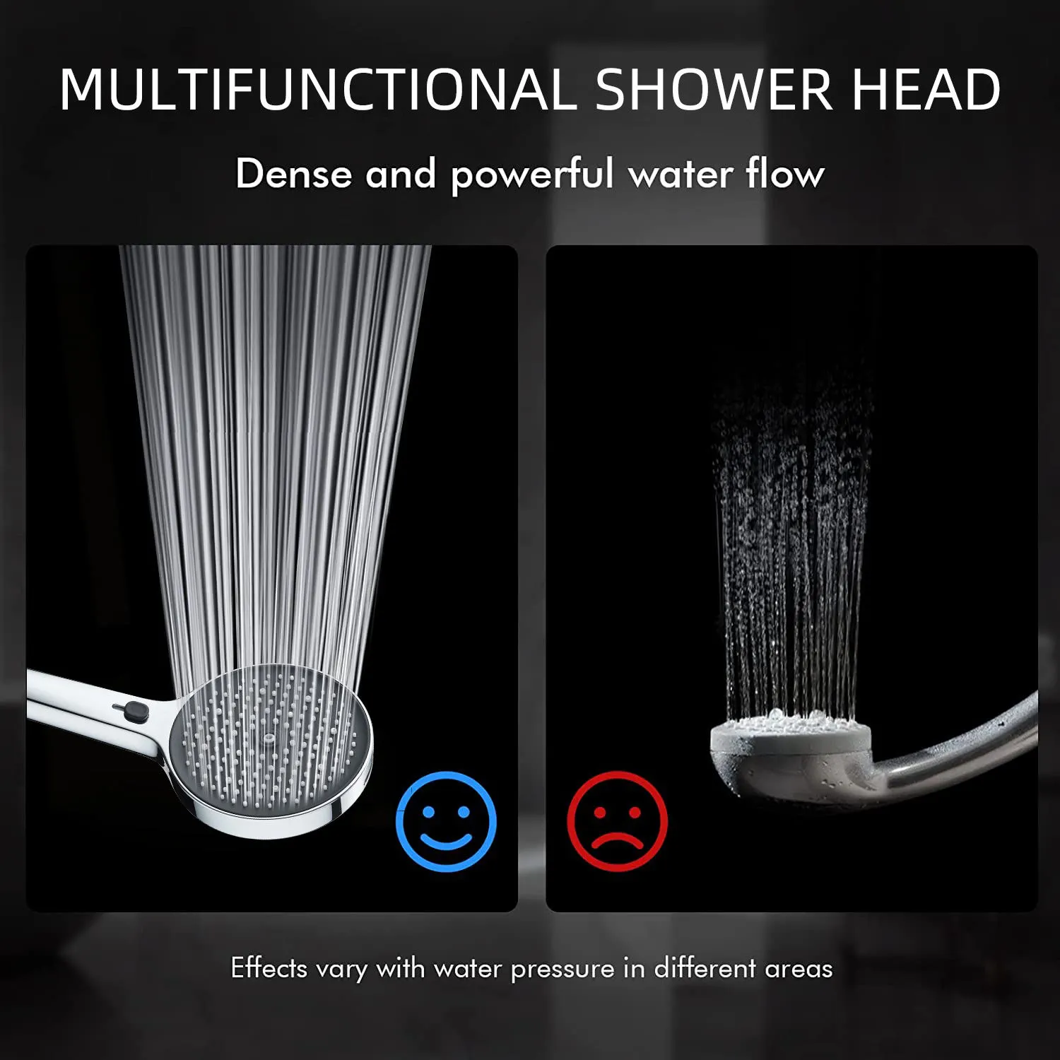 High Pressure Stepless Speed Change Handheld Shower Head
